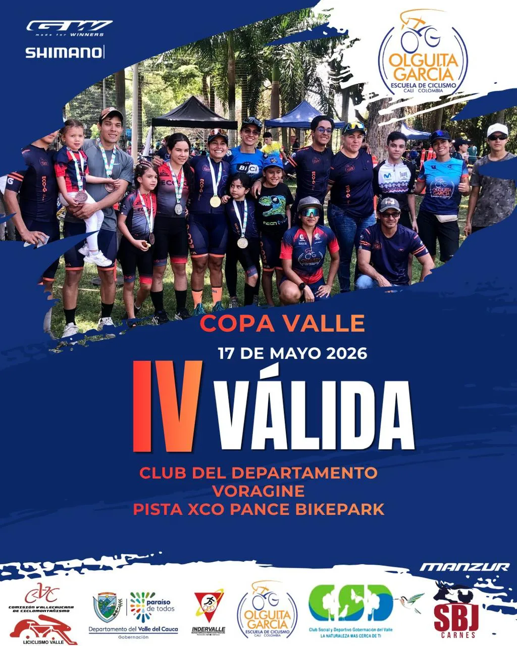 Afiche oficial de la cuarta válida Copa Valle XCO en Pance Bikepark, La Voragine, Cali